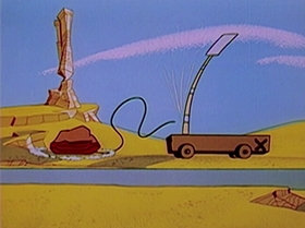 Screenshots from the 1965 Warner Bros. cartoon Roadrunner a Go-Go