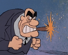 Screenshots from the 1965 DePatie Freleng cartoon The Great DeGaulle Stone Operation