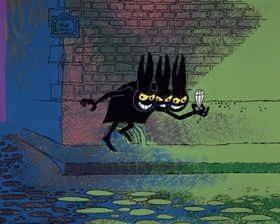 Screenshots from the 1965 DePatie Freleng cartoon The Great DeGaulle Stone Operation