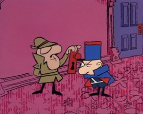 Screenshots from the 1965 DePatie Freleng cartoon The Great DeGaulle Stone Operation