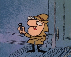 Screenshots from the 1965 DePatie Freleng cartoon The Great DeGaulle Stone Operation