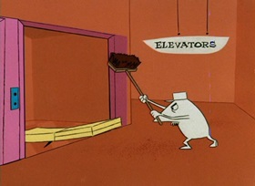 Screenshots from the 1965 DePatie Freleng cartoon We Give Pink Stamps