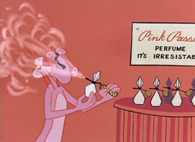 Screenshots from the 1965 DePatie Freleng cartoon We Give Pink Stamps