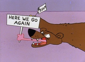 Screenshots from the 1965 DePatie Freleng cartoon We Give Pink Stamps