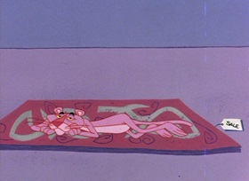 Screenshots from the 1965 DePatie Freleng cartoon We Give Pink Stamps