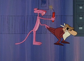 Screenshots from the 1965 DePatie Freleng cartoon Dial 