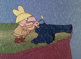 Screenshots from the 1965 DePatie Freleng cartoon Sink Pink