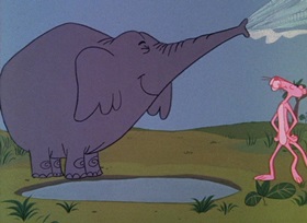 Screenshots from the 1965 DePatie Freleng cartoon Sink Pink