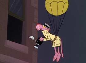 Screenshots from the 1965 DePatie Freleng cartoon Pinkfinger