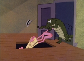 Screenshots from the 1965 DePatie Freleng cartoon Pinkfinger