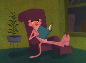 Screenshots from the 1965 DePatie Freleng cartoon Pinkfinger