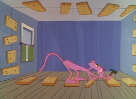 Screenshots from the 1965 DePatie Freleng cartoon Shocking Pink