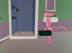 Screenshots from the 1965 DePatie Freleng cartoon Shocking Pink
