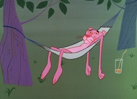 Screenshots from the 1965 DePatie Freleng cartoon Shocking Pink