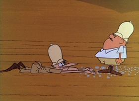 Screenshots from the 1965 DePatie Freleng cartoon Pink Ice