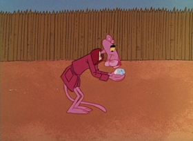 Screenshots from the 1965 DePatie Freleng cartoon Pink Ice