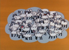 Screenshots from the 1965 DePatie Freleng cartoon The Pink Tail Fly