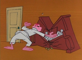 Screenshots from the 1965 DePatie Freleng cartoon The Pink Tail Fly