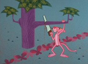 Screenshots from the 1965 DePatie Freleng cartoon Pink Panzer