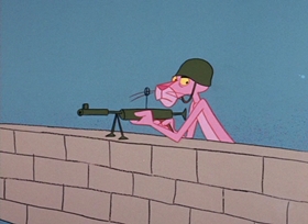 Screenshots from the 1965 DePatie Freleng cartoon Pink Panzer