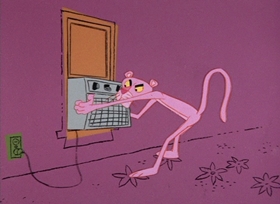 Screenshots from the 1965 DePatie Freleng cartoon An Ounce of Pink