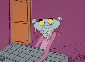 Screenshots from the 1965 DePatie Freleng cartoon An Ounce of Pink