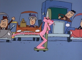 Screenshots from the 1965 DePatie Freleng cartoon An Ounce of Pink