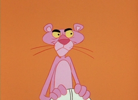 Screenshots from the 1965 DePatie Freleng cartoon An Ounce of Pink