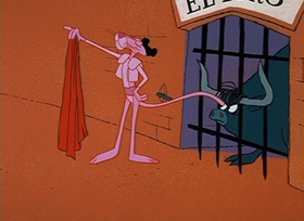Screenshots from the 1965 DePatie Freleng cartoon Bully for Pink
