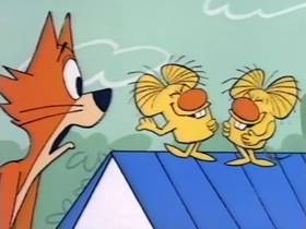 Screenshots from the 1966 Terrytoons cartoon The Cowardly Watchdog