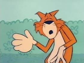 Screenshots from the 1966 Terrytoons cartoon The Cowardly Watchdog