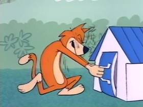 Screenshots from the 1966 Terrytoons cartoon The Cowardly Watchdog
