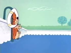 Screenshots from the 1966 Terrytoons cartoon The Cowardly Watchdog