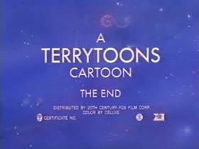 Screenshots from the 1966 Terrytoons cartoon The Cowardly Watchdog