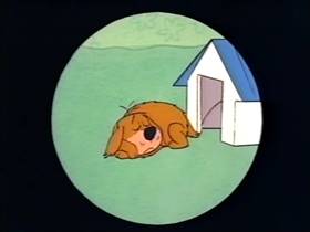 Screenshots from the 1966 Terrytoons cartoon The Cowardly Watchdog