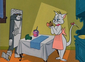 Screenshots from the 1966 MGM cartoon Love Me, Love My Mouse