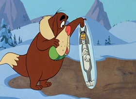 Screenshots from the 1966 MGM cartoon A-Tominable Snowman