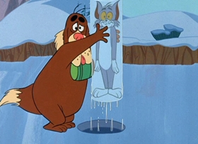 Screenshots from the 1966 MGM cartoon A-Tominable Snowman