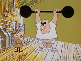 Screenshots from the 1966 DePatie Freleng cartoon Napoleon Blown-Aparte
