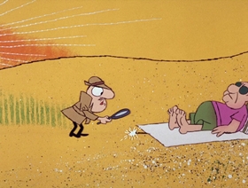Screenshots from the 1966 DePatie Freleng cartoon Napoleon Blown-Aparte