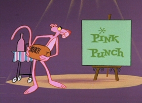Screenshots from the 1966 DePatie Freleng cartoon Pink Punch