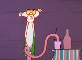 Screenshots from the 1966 DePatie Freleng cartoon Pink Punch