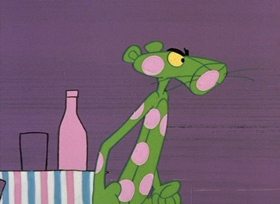 Screenshots from the 1966 DePatie Freleng cartoon Pink Punch
