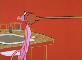 Screenshots from the 1966 DePatie Freleng cartoon Pink Punch