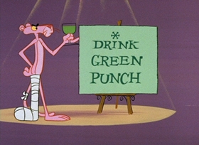 Screenshots from the 1966 DePatie Freleng cartoon Pink Punch