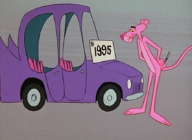 Screenshots from the 1966 DePatie Freleng cartoon Pink Pistons