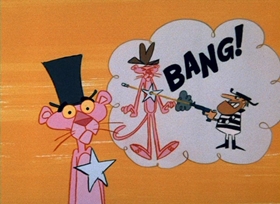 Screenshots from the 1966 DePatie Freleng cartoon Vitamin Pink