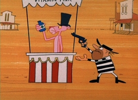 Screenshots from the 1966 DePatie Freleng cartoon Vitamin Pink