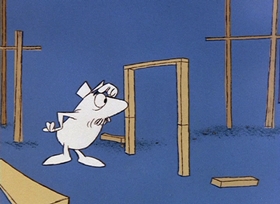 Screenshots from the 1966 DePatie Freleng cartoon The Pink Blueprint