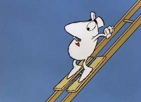Screenshots from the 1966 DePatie Freleng cartoon The Pink Blueprint